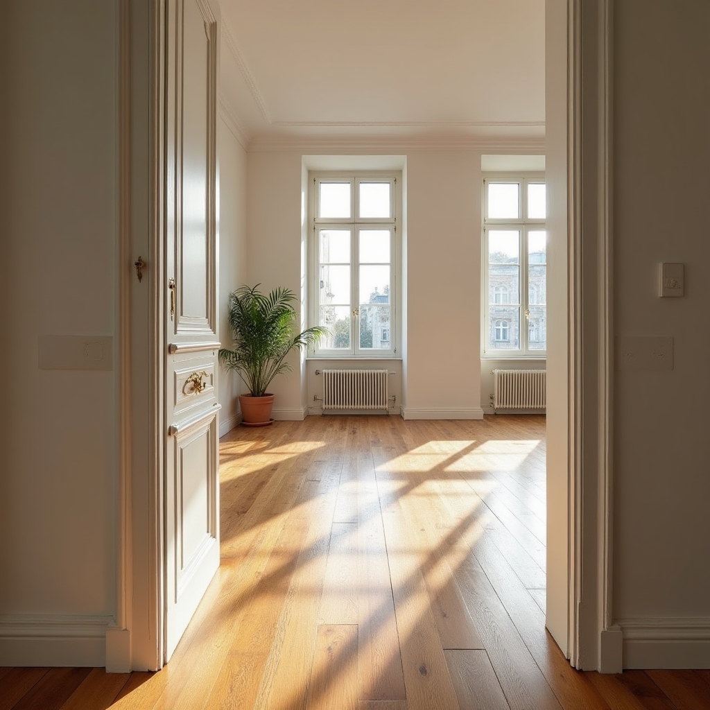 Renovierter Dielenboden in einer Wiener Altbauwohnung